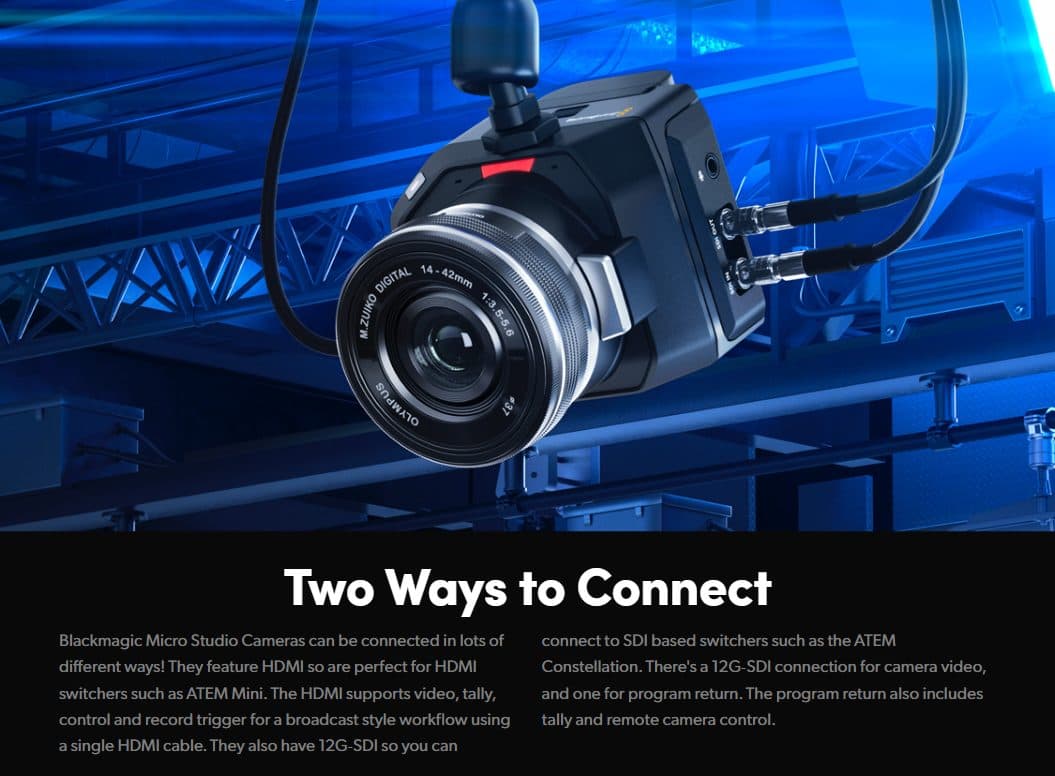 Blackmagic Micro Studio Camera 4K G2 Production Kit + PYXIS Monitor + Lens – photo 4
