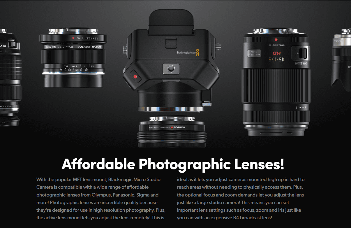 Blackmagic Micro Studio Camera 4K G2 Production Kit + PYXIS Monitor + Lens – photo 6