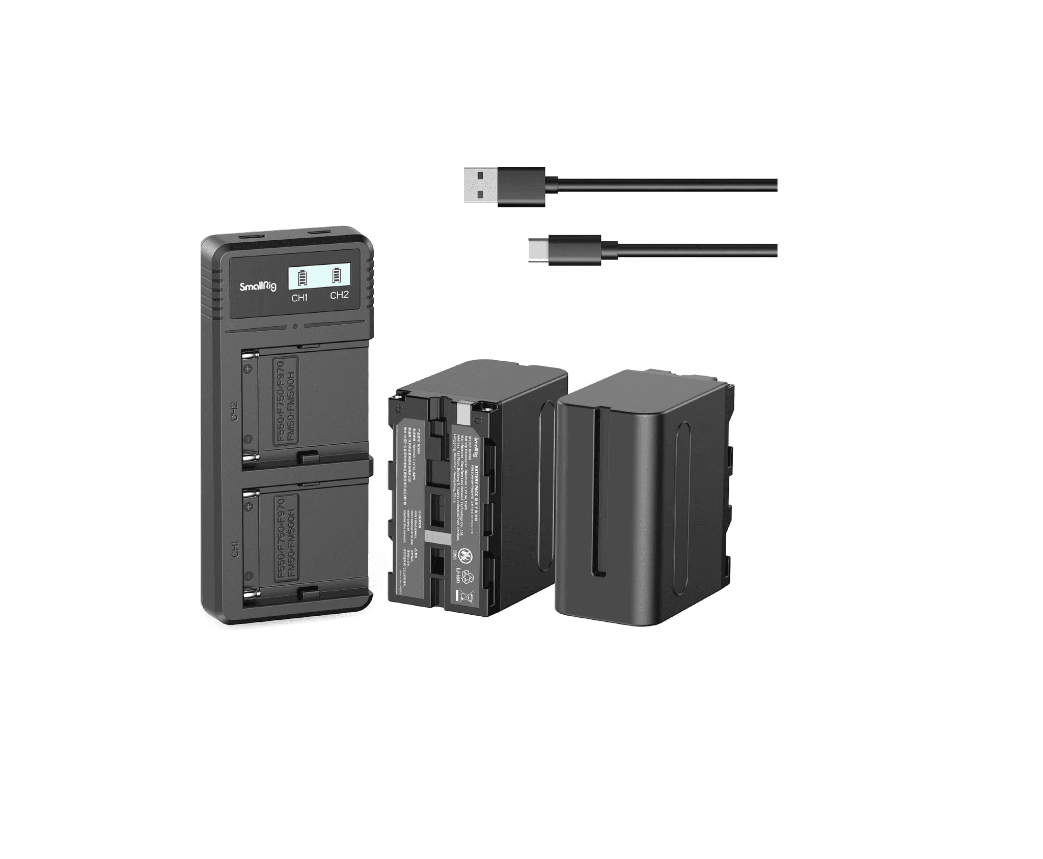 SmallRig NP-F970 Battery Kit | 2× 7800mAh Batteries + Dual Charger