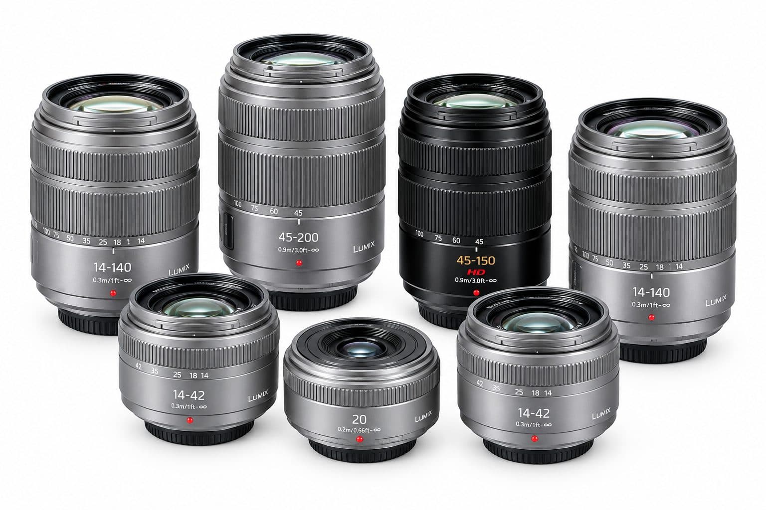 Panasonic LUMIX Micro Four Thirds 7-Lens Set – Zoom & Prime